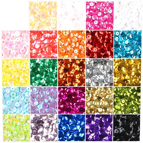 CCINEE Loose Sequins,Bulk 24 Rainbow Round Cup Sequins for Sewing Craft Nails Decorations,16000PCS,6MM
