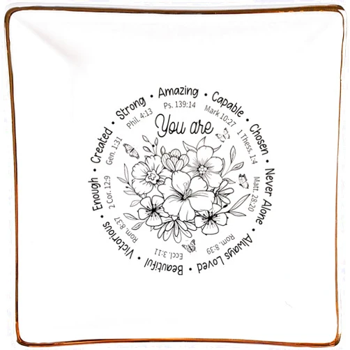 Baobeily Christian Gifts for Women – Inspirational Trinket Dish Tray, Jewelry Plate with Bible Verse – Religious Catholic Spiritual Gifts for Birthdays, Christmas