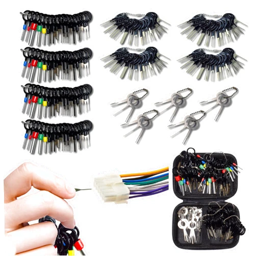 Ecocstm 146 PCS Terminal Removal Tool Kit,Pin Extractor Tools Set Electrical Wire Connector Pin Release Depinning Tools for Automotive Car Broken Key Ejector for Home Appliance