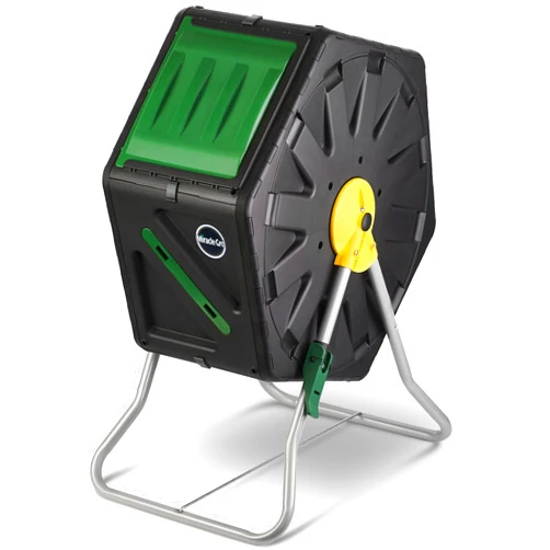 Miracle-Gro Small Composter - Compact Single Chamber Outdoor Garden Compost Bin Heavy Duty – UV Protected Turning Barrel Tumbling Composter (18.5 gallons)
