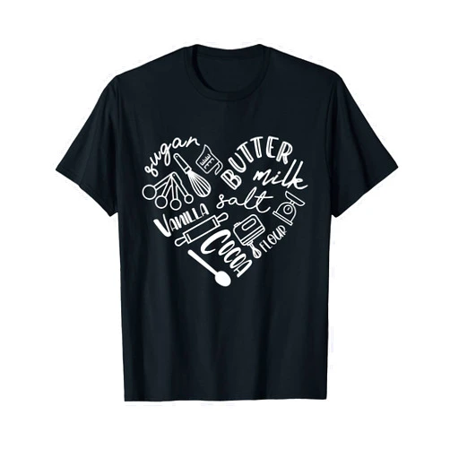 Baking Gifts For Bakers Baking Heart Shirt For Baker Pastry Chef Or Cook T-Shirt