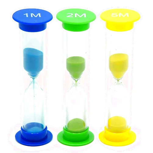 TeacherFav Sand Timer for Kids Set of 3 Small Colorful Hourglass Acrylic Covered Clock 1Min 2Min 5Min for Classroom, Home & Kids Room