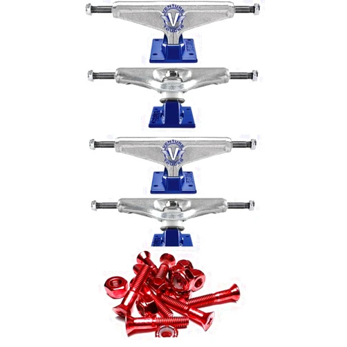 Warehouse Skateboards Venture Trucks V-Hollow OG Wings Polished/Blue Skateboard Trucks - 5.6