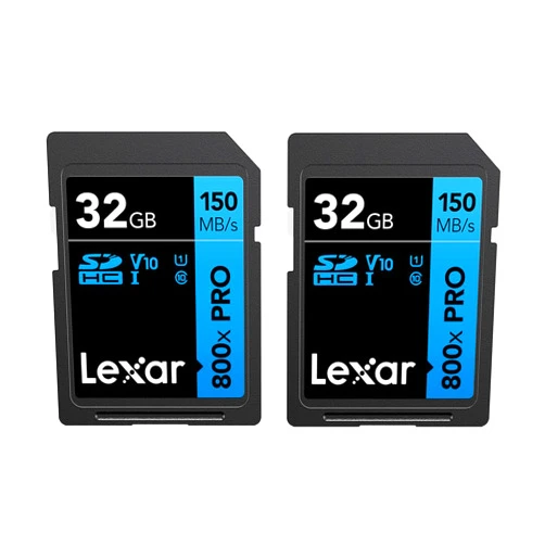 Lexar Blue Series High-Performance 800x SDHC/SDXC UHS-I Cards - 32GB, 2-Pack