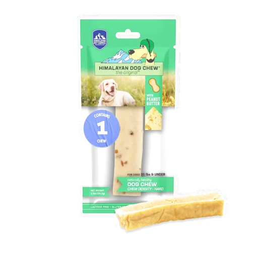 Himalayan Dog Chew Original Yak Cheese Dog Chew, Peanut Butter, 1 Medium Stick, 2.3 oz, Gluten Free, Healthy Dog Treats, Grain & Lactose Free 100% Natural, Long Lasting Dog Chews for Dogs Under 35 lbs
