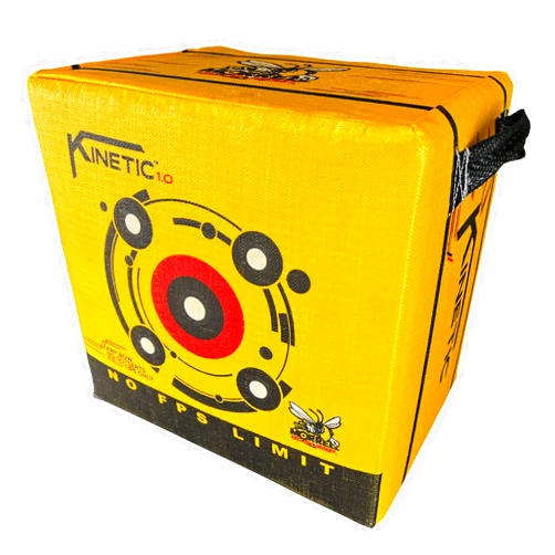 Morrell Targets 144 Yellow Jacket Kinetic 1.0 65 Pound Portable Field Point Archery Bag Target w/ 2 Shooting Sides, 10 Bullseyes, and Handles, Yellow