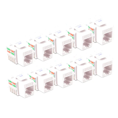 Cable Matters UL Listed 10-Pack RJ45 Keystone Jack, Cat6 Keystone Jacks in White