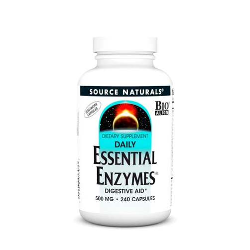 Source Naturals Essential Enzymes in Vegetarian Capsules, Digestive Aid* 500 Mg - 240 Capsules