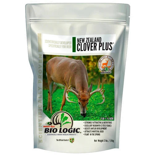 BioLogic New Zealand Clover Plus Chicory Perennial Food Plot Seed, Hardy & Drought Resistant Perennial Blend for Whitetail Deer, Wild Turkey, Upland Birds, 9 lb Bag Plants 1 Acre