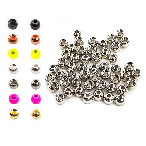 Riverruns Fly Tying & Flies Aventik 50pc Tungsten Beads - Round Ball Beads Fly Tying Materials, 7 Colors / 5 Sizes, Nymph Streamer Think Fast Think Deep