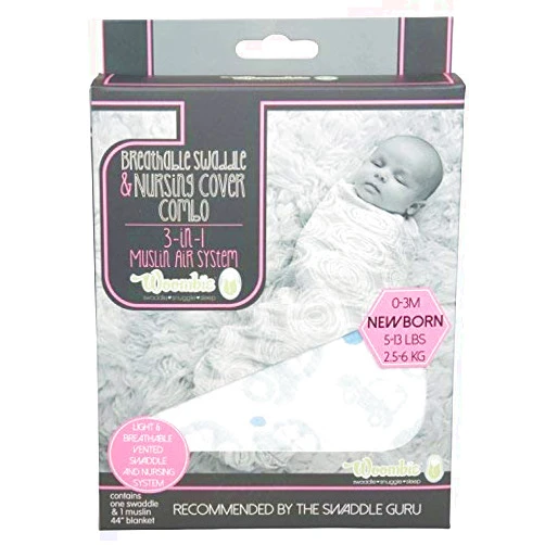 Woombie Swaddle - Muslin Air System - 3-in-1 Breathable Swaddle and Nursing Cover - Newborn (0-3 Months) (Cars)