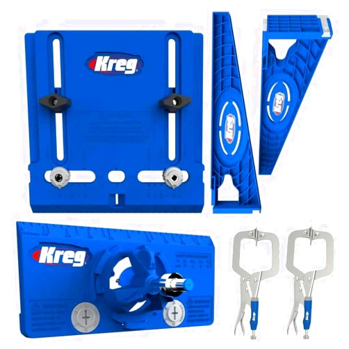 Kreg Drawer Slide Jig with Cabinet Hardware Jig, Concealed Hinge Jig and Two 2