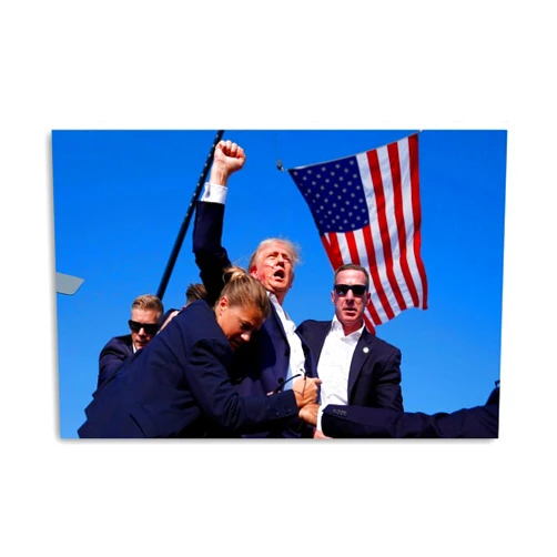 Generic Donald J Trump Raising His Fist in Defiance after He Was Shot at His Rally Canvas Art Poster And Wall Art Picture Print Modern Family Bedroom Decor Posters 12x18inch(30x45cm)