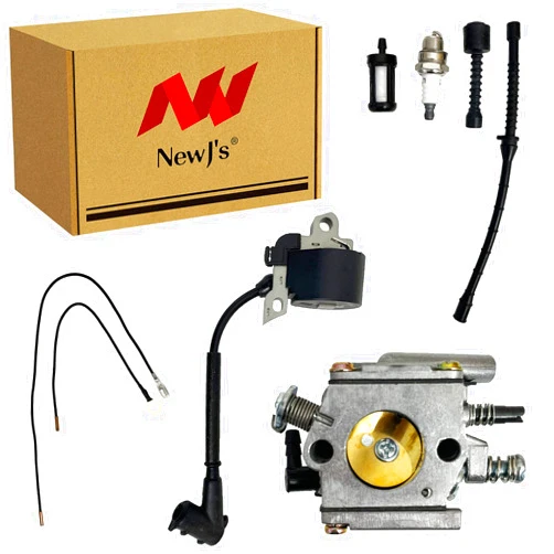 NewJ's Carburetor with Ignition Coil Fuel Line Filter Fit for STIHL Chainsaw 038 MS380 MS381 038 AV Super Magnum
