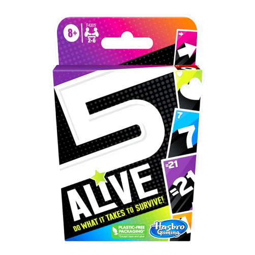 Hasbro Gaming 5 Alive Card Game, Fast-Paced Game for Kids and Families, Easy to Learn, Fun Family Game for Ages 8 and Up, Card Game for 2 to 6 Players