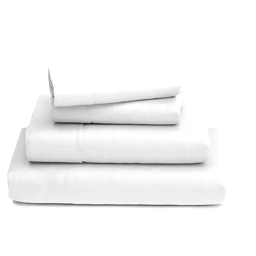 happy at home King Size Giza Cotton Sheets Set – 100% Certified Giza Cotton, 4-Piece Luxury Bed Sheet Set, 18'' Deep Pocket, Soft & Breathable, Hotel Quality Bed Sheets, White Solid
