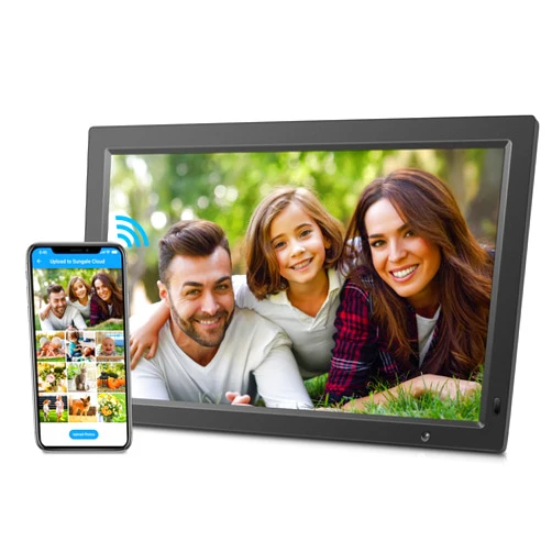 Sungale 19” Wi-Fi Cloud Frame with Full HD Display, Mobile App and Web Portal to Send Photos Remotely, 16GB Internal Storage, Free Cloud Storage, Remote Control, Wall Mount, Motion Sensor, Easy Setup