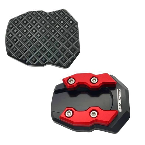 Semspeed Motorcycle CNC Aluminum Side Stand Enlarge Foot Plate Kickstand Pad For Forza 300 125 2017 2018 2019. (Red)