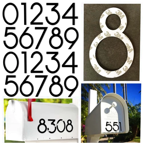 BATTOO 4 Inch House Address Numbers 20 Pack Mailbox Numbers Classic Address Signs Outdoor Home Door mailbox Address Numbers for Houses, Easy to Install(Black Numbers)