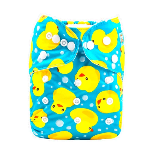 ALVABABY Baby Cloth Diapers One Size Adjustable Washable Reusable for Baby Girls and Boys 1 Pack with 2 Inserts H114-2T