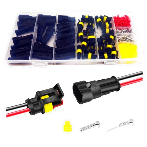 Twippo 20 Kits 2 Pin Connector Automotive Electrical Connectors Quick Connect Waterproof Connector 2 Way Wire Connector