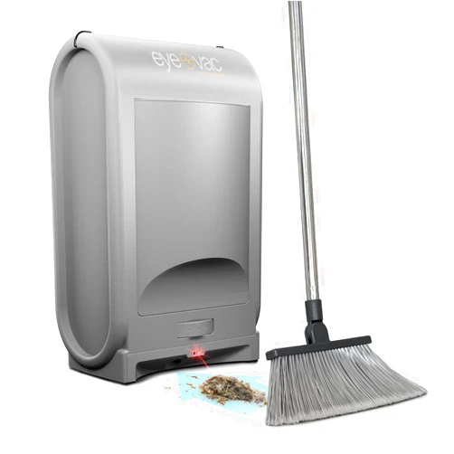 EYE-VAC EyeVac Pro Touchless Vacuum Automatic Dustpan - Ultra Fast & Powerful - Great for Sweeping Salon Pet Hair Food Dirt Kitchen, Corded Canister Vacuum, Bagless, Automatic Sensors, 1400 Watt (Sliver)