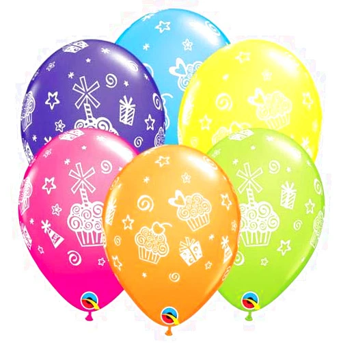 LOONBALLOON Sweets-Candy Balloons, 11″ Cupcakes & Presents