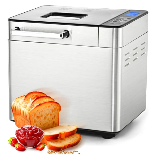 EUHOMY Bread Maker Machine 13 Program 2LB Bread Maker, Bread Machine with 3 Loaf Sizes and 3 Crust Colors, Breadmaker with Fruit & Nut Dispenser,Ideal for Family Gifts, Dough Maker