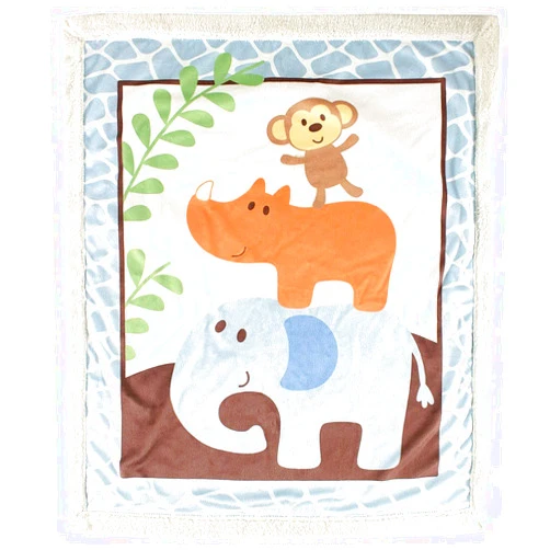Luvable Friends Unisex Baby Plush Blanket with Sherpa Back, Blue, One Size