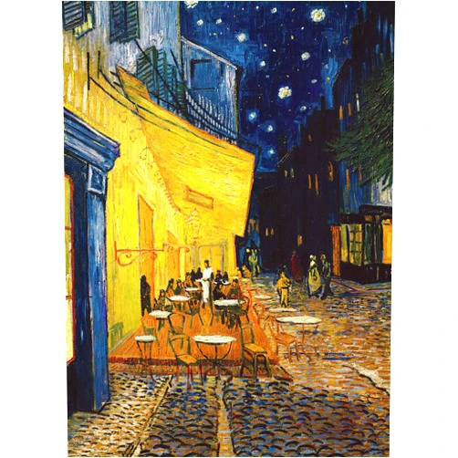 Palace Learning Cafe Terrace at Night Poster by Vincent Van Gogh – 1881 – Fine Art Print – La Terrace du Café sur la Place du Forum 18 x 24 inches Laminated.