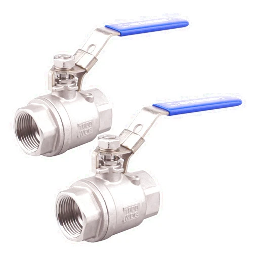 DERNORD 2 Pack Stainless Steel 304 Ball Valve, 2-Piece Full Port Heavy Duty for WOG with Locking Device (1