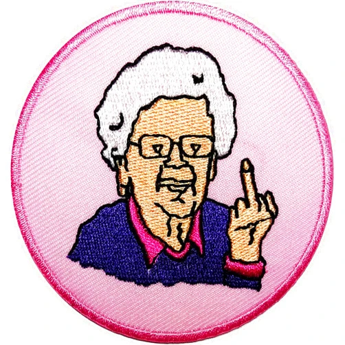Nice Night Funny Slogan Patches Grandma Saying FCK You Funny Slogan Word Patches Appliques Fabric Decorating for Hat Cap Polo Backpack Clothing Jacket T-Shirt DIY Embroidered Iron On/Sew On Patch
