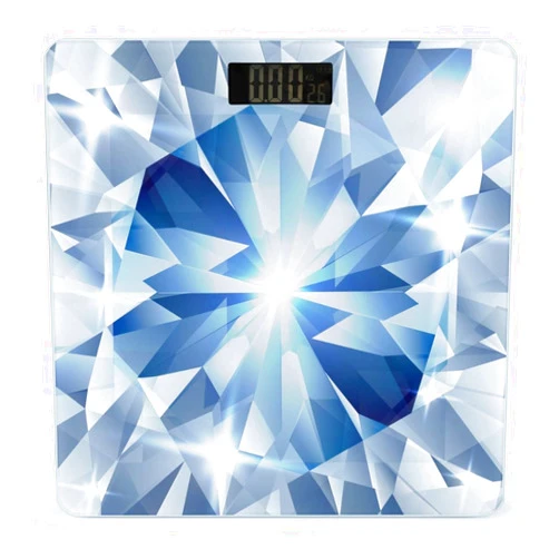 Zenladen1478 Silver and Blue with Concept Diamond Digital Bathroom Scale for Body Weight Highly Accurate Body Weight Scale with Lighted LED Display