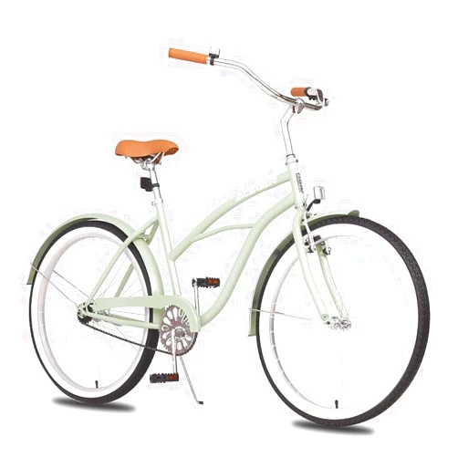ACEGER 24 26 Inch Women Beach Cruiser Bike, Single Speed and 7 Speed, Adult Hybrid Bike Commuter Bicycle, Hi-Ten Steel Frame with Adjustable Handlebar and Saddle, Multiple Colors