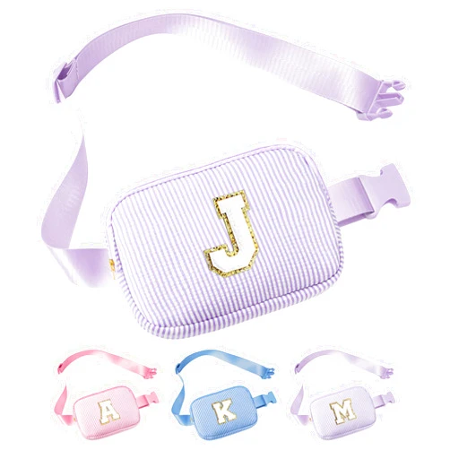 YOOLIFE Gifts for Girls Teen Girls Birthday Gifts - Personalized Gifts for Women | Fanny Pack Gifts for Daughter Sister Friends | Initial Crossbody Bag | Belt Bag with Adjustable Strap Purple J