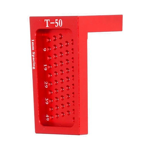 flexman T50 Woodworking Cross Calibration Ruler, Aluminium Alloy Scribing Marking Gauge, L Type Scribe Mark Measuring Tool