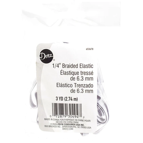 Dritz Pre-Cut Braided Elastic 1/4