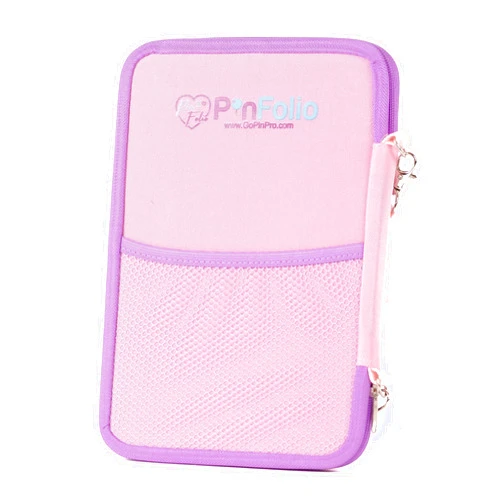 PinFolio Classic Pin Display Bag, Lightweight Sports Pin Book Designed for Storage & Easy Trading Up to 100 1-Inch Enamel Pins (Pink & Lavender)