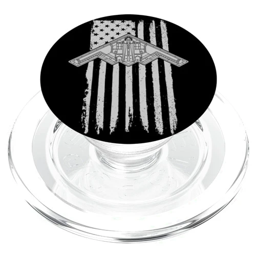 The Salty Veteran B-2 Stealth Bomber Military Airplane American Flag B2 PopSockets PopGrip for MagSafe