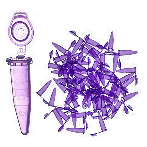 MUHWA 1000PCS Polypropylene Graduated Microcentrifuge Tube with Snap Cap, 0.5ml Capacity Microtubes (Purple)