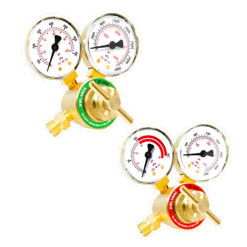 AWLOLWA Oxygen Acetylene Regulator Set, CGA540 and CGA200 Inlet Connection 9/16
