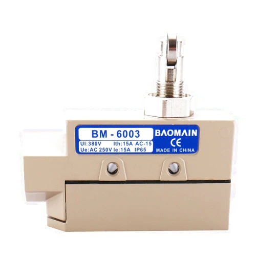 Baomain TZ-6 Sealed Limit Switch Micro Switch BM-6003/TZ-6003 Cross Roller Plunger Waterproof Limit Switch Type AC 250V 15A IP 65 1NO 1NC