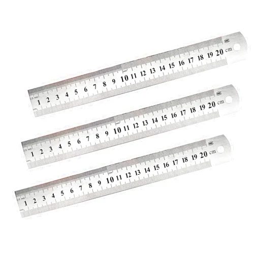 ZLYY 8 Inch Stainless Steel Ruler with Imperial and Metric Scales, 20Cm 3 Pcs