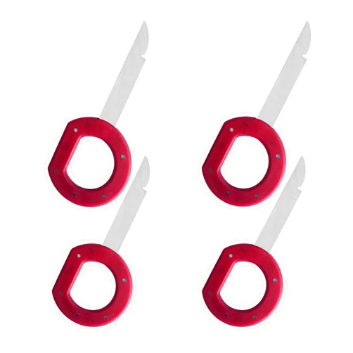 RBOKO 4Pcs Radio Removal Tool kit, Easy Grip Handles and Stiff Blades Compatible with VW Volkswagen, Mercedes Benz, Stereo Single and Double DIN Replacement Key for 1C0-051-530, T87P-19061-A (Red)