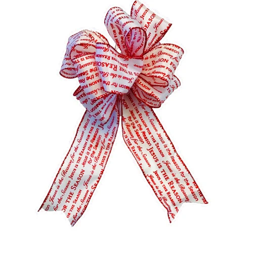 Little Man Cave No Girls Allowed (Except Mommy!) Large - White Red Jesus Is the Reason for the Season - Christmas - Add On Bow for Wreaths or Signs - Fluffy Bow for Gift or Present