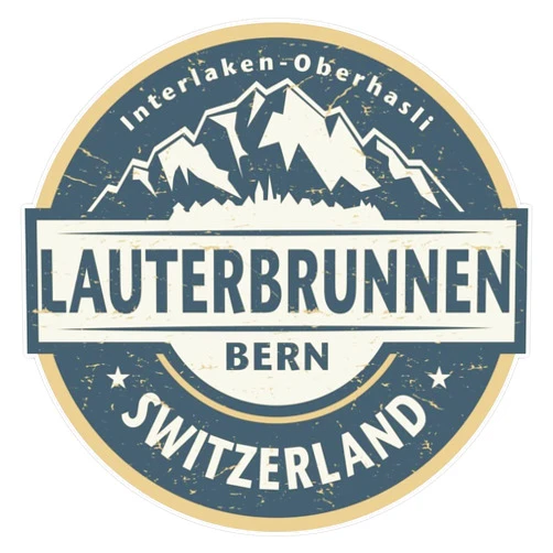American Magnet Lauterbrunnen, Switzerland Sticker Vinyl Bumper Sticker 6 Mil Thick - Size 5