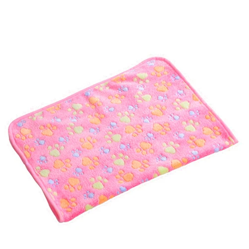 UTTPLL Blanket-Premium-Flannel-Small-Printed Throw for Cats Dog Puppy Animals Super Soft Fluffy Fleece Pet Blankets Warm Sleep Mat Cute Paw Pink