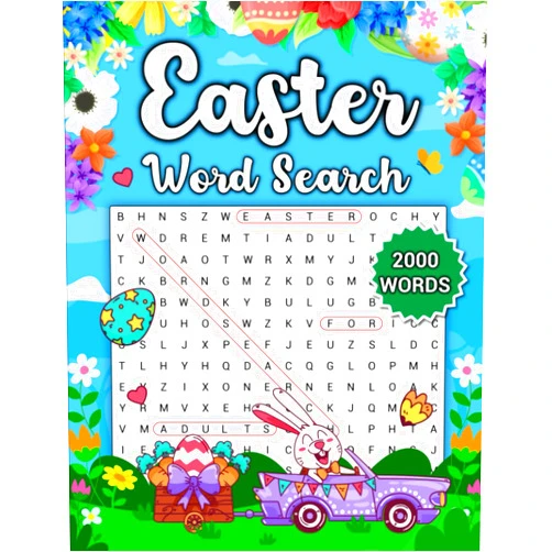 Martself Relaxing Easter Large Print Word Search for Adults: 2000 Easter Themed Words Find Puzzle Book for Adults & Seniors; Easter Gifts for Women and Men to Keep Brain Active