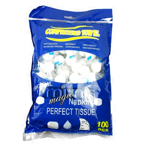 IUMÉ Compressed Towel, Baby Wipes Wet Wipes Travel Disposable Napkins Mini Magic Coin Tissues Portable for Camping Home Beauty Travel Sports Outdoor, 100 Count Expand to 8.7” x 7.9”