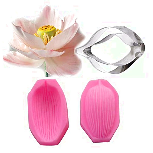 Carunke Lotus Petal Flower Veiner & Cutter Cake Decorating Moulds Fondant Sugarcraft Mould